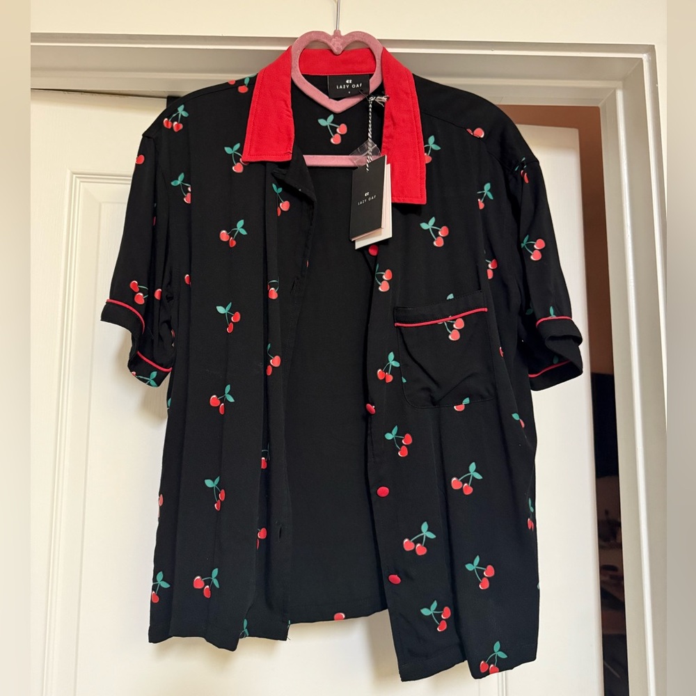 Lazy Oaf Cherry Print Bowling Shirt 👕 🎳 - Picture 9 of 9